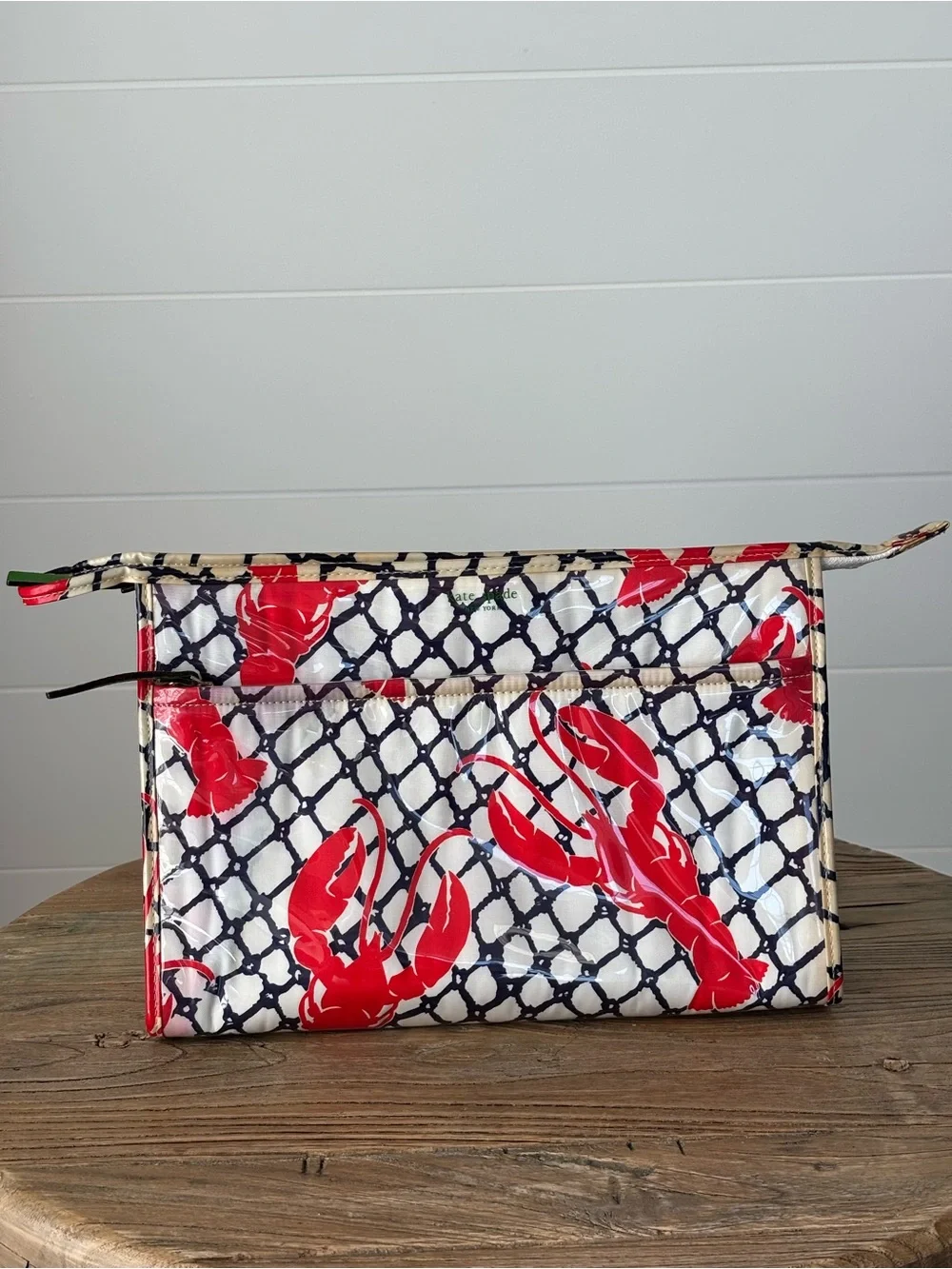 Kate Spade Cape Cod Collection Lobster Netting Travel Cosmetic Bag